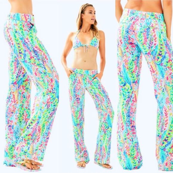 Lilly Pulitzer Pants - LILLY PULITZER Florita Linen Catch The Wave Pants S